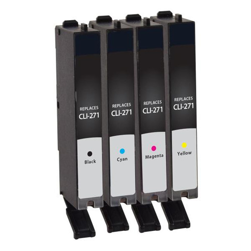 Black, Cyan, Magenta, Yellow Ink Cartridges for Canon CLI-271 (0390C005) 4-Pack-2