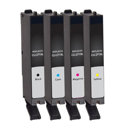 High Yield Black, Cyan, Magenta, Yellow Ink Cartridges for Canon CLI-271XL 4-Pack-2