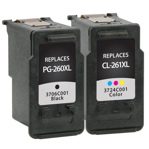High Yield Black, Color Ink Cartridges for Canon PG-260XL/CL-261XL (3706C005) 2-Pack-2