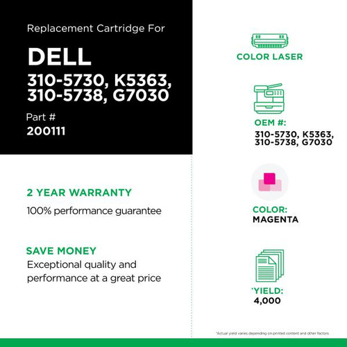 High Yield Magenta Toner Cartridge for Dell 3000/3100-2