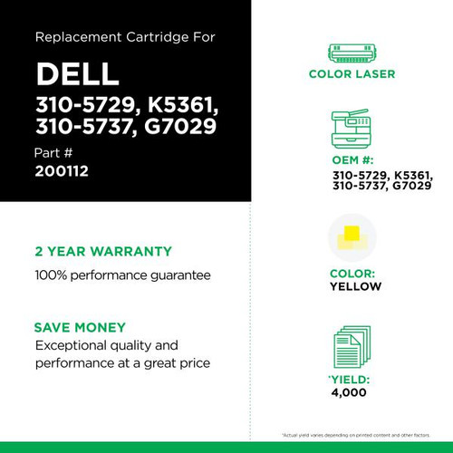 High Yield Yellow Toner Cartridge for Dell 3000/3100-2