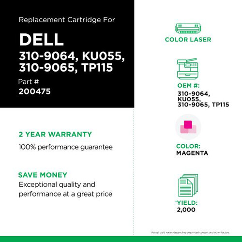 High Yield Magenta Toner Cartridge for Dell 1320-2