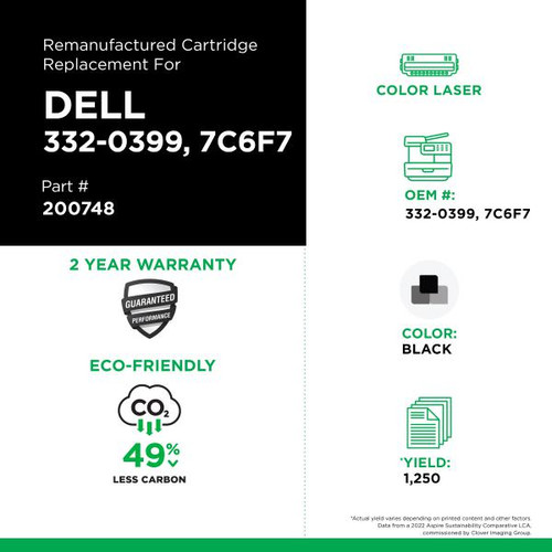 Black Toner Cartridge for Dell C1660-2