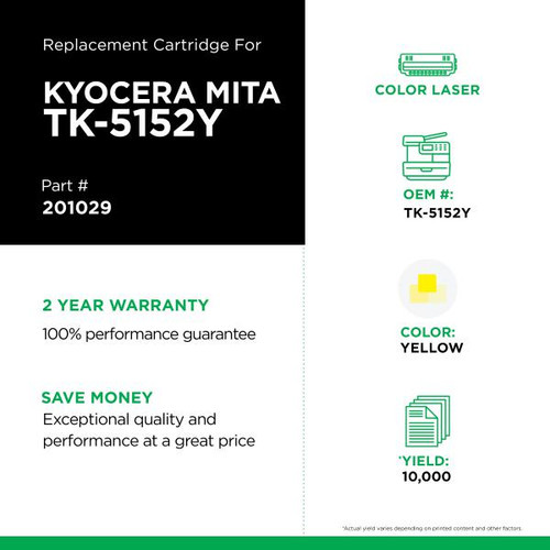 Yellow Toner Cartridge for Kyocera TK-5152Y-2