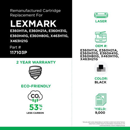 High Yield Toner Cartridge for Lexmark E360/E460/E462/X463/X464/X466-2