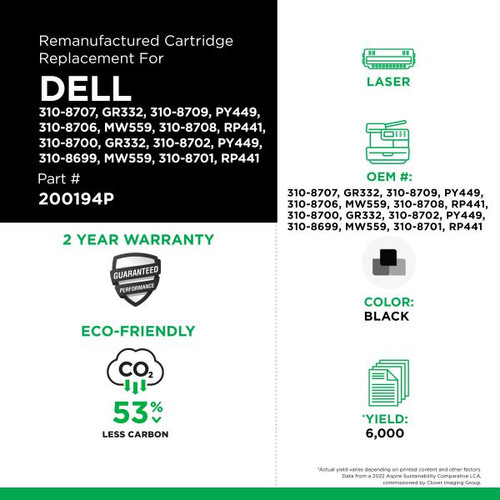 High Yield Toner Cartridge for Dell 1720-2