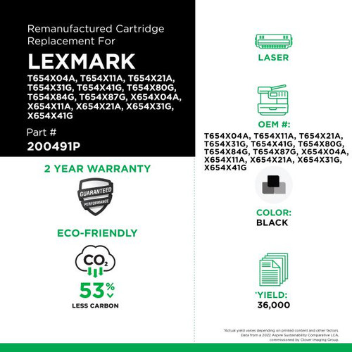 Extra High Yield Toner Cartridge for Lexmark T654/T656/X654/X656/X658-2