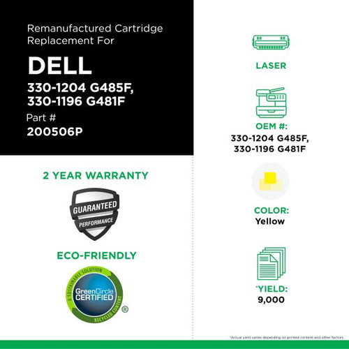 High Yield Yellow Toner Cartridge for Dell 3130-2