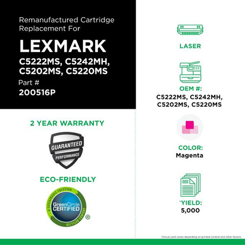 High Yield Magenta Toner Cartridge for Lexmark C520/C522/C524/C534-2