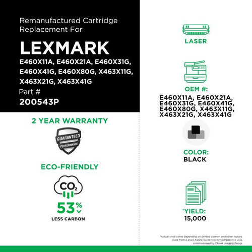 Extra High Yield Toner Cartridge for Lexmark E460/E462/X463/X464/X466-2