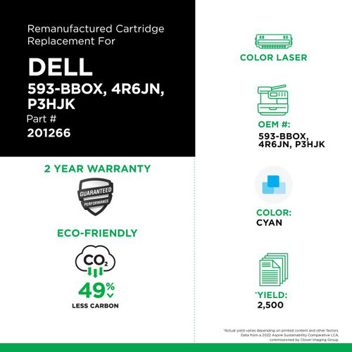 High Yield Cyan Toner Cartridge for Dell H625-2