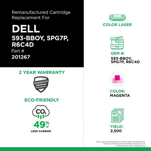 High Yield Magenta Toner Cartridge for Dell H625-2