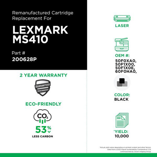 Extra High Yield Toner Cartridge for Lexmark MS410/MS415/MS510/MS610/MX410/MX510/MX610-2