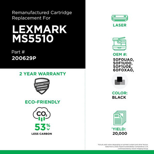 Ultra High Yield Toner Cartridge for Lexmark MS510/MS610/MX510/MX610-2