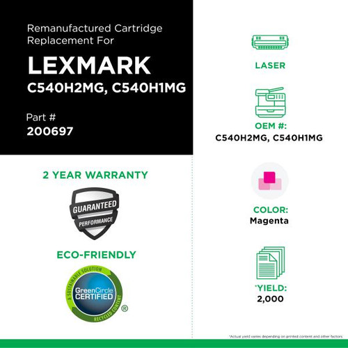 High Yield Magenta Toner Cartridge for Lexmark C540/C544/X543/X544-1