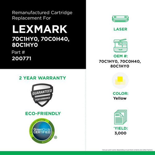 High Yield Yellow Toner Cartridge for Lexmark CS310/CS410/CS510-1