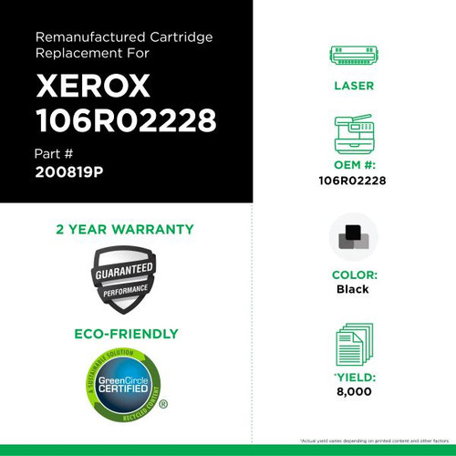 High Yield Black Toner Cartridge for Xerox 106R02228-2