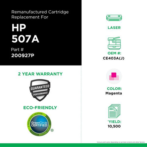 Extended Yield Magenta Toner Cartridge for HP CE403A-2