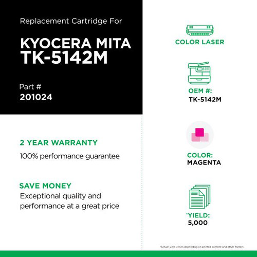 Magenta Toner Cartridge for Kyocera TK-5142M-1