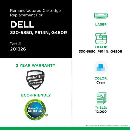 High Yield Cyan Toner Cartridge for Dell 5130-1