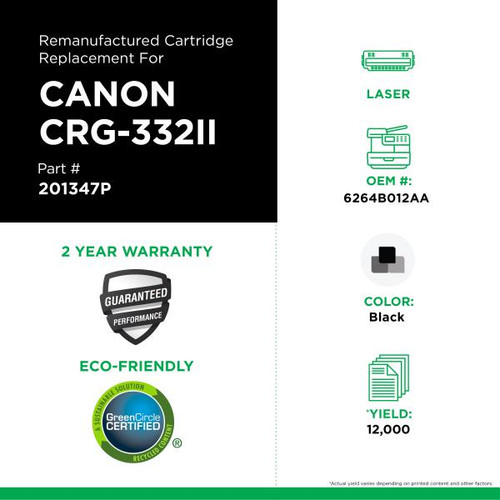 High Yield Black Toner Cartridge for Canon CRG-332II (6264B012)-2
