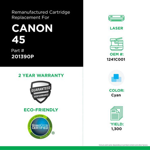 Cyan Toner Cartridge for Canon 045 (1241C001)-2