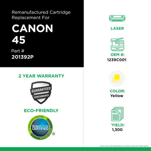 Yellow Toner Cartridge for Canon 045 (1239C001)-2