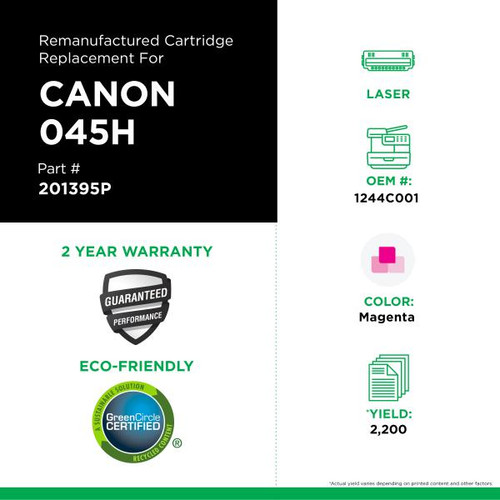 High Yield Magenta Toner Cartridge for Canon 045H (1244C001)-2