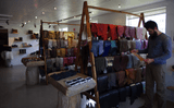Me in Fish Leather Shop in Saudarkrokur