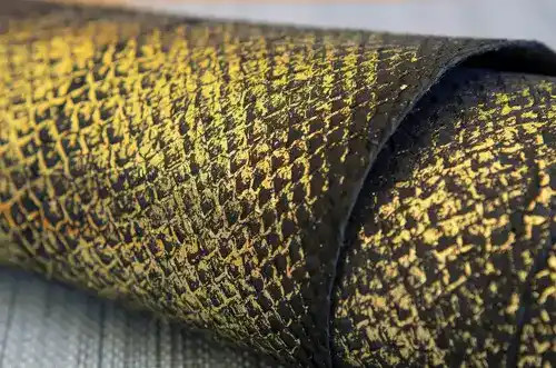 Genuine Icelandic Salmon Fish Leather - Black & Gold