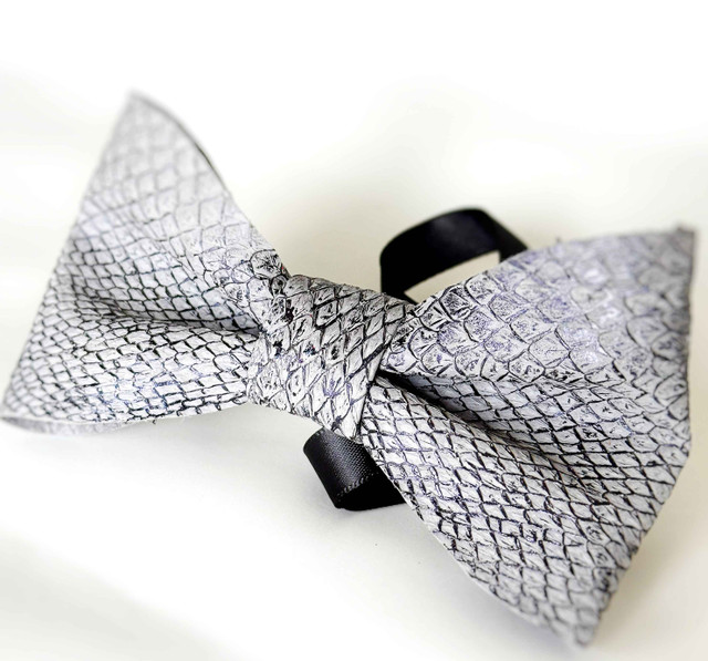 Fish leather bow tie