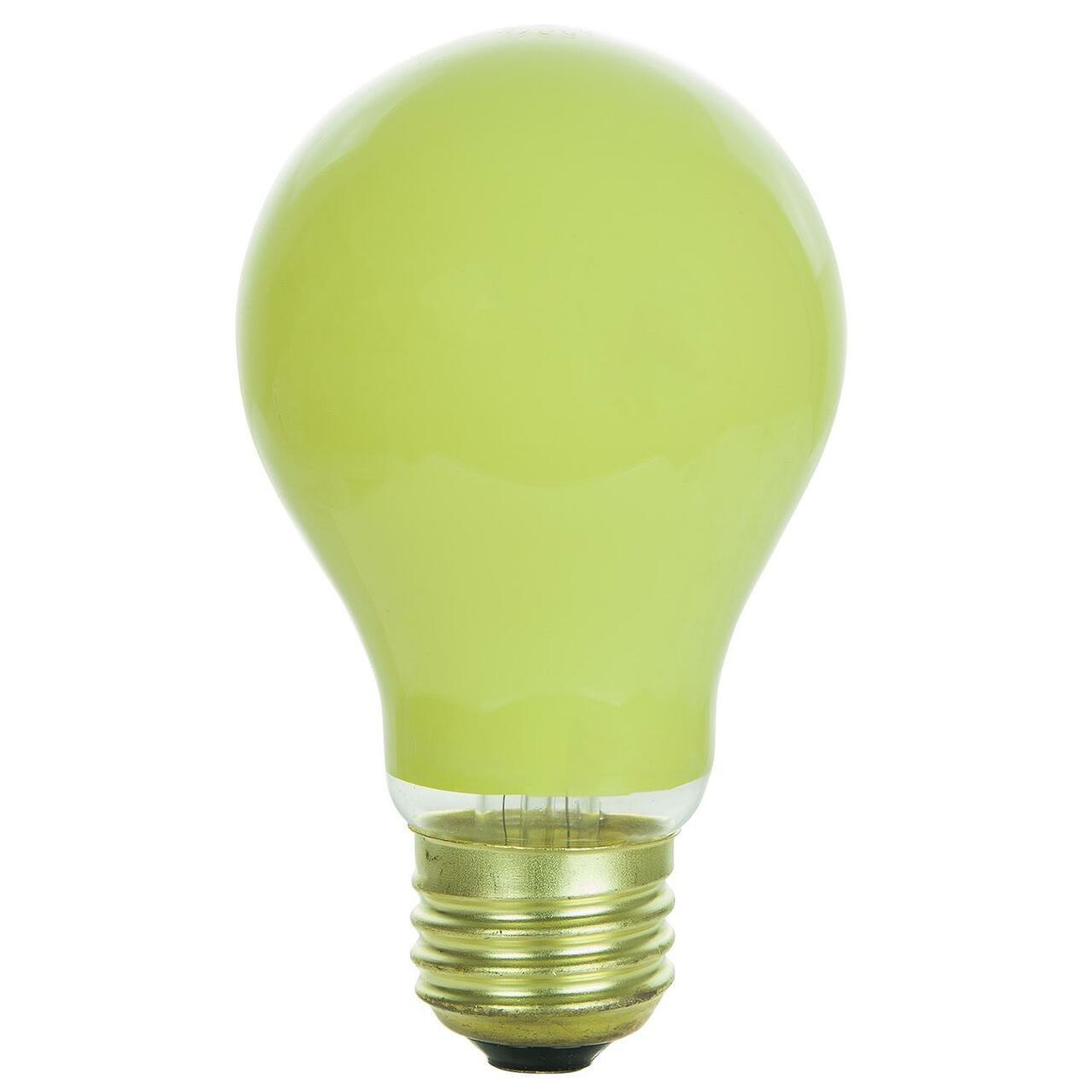 Sunlite 01180-SU 60A/Y/2PK 60 Watt A19 Colored