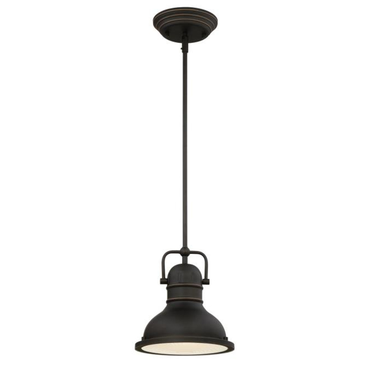 Westinghouse 63082B Boswell LED Indoor Mini Pendant Oil Rubbed Bronze Finish  with Highlights and Frosted Prismatic