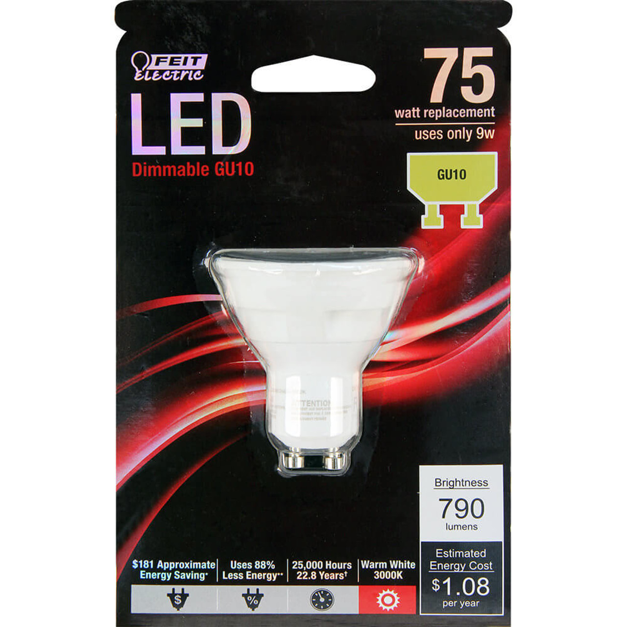 Heb geleerd Slager Primitief Feit Electric BPMR16/GU10/800/LED MR16 120 Volt GU10 Base Dimmable  Performance LED, 75W Equivalent,