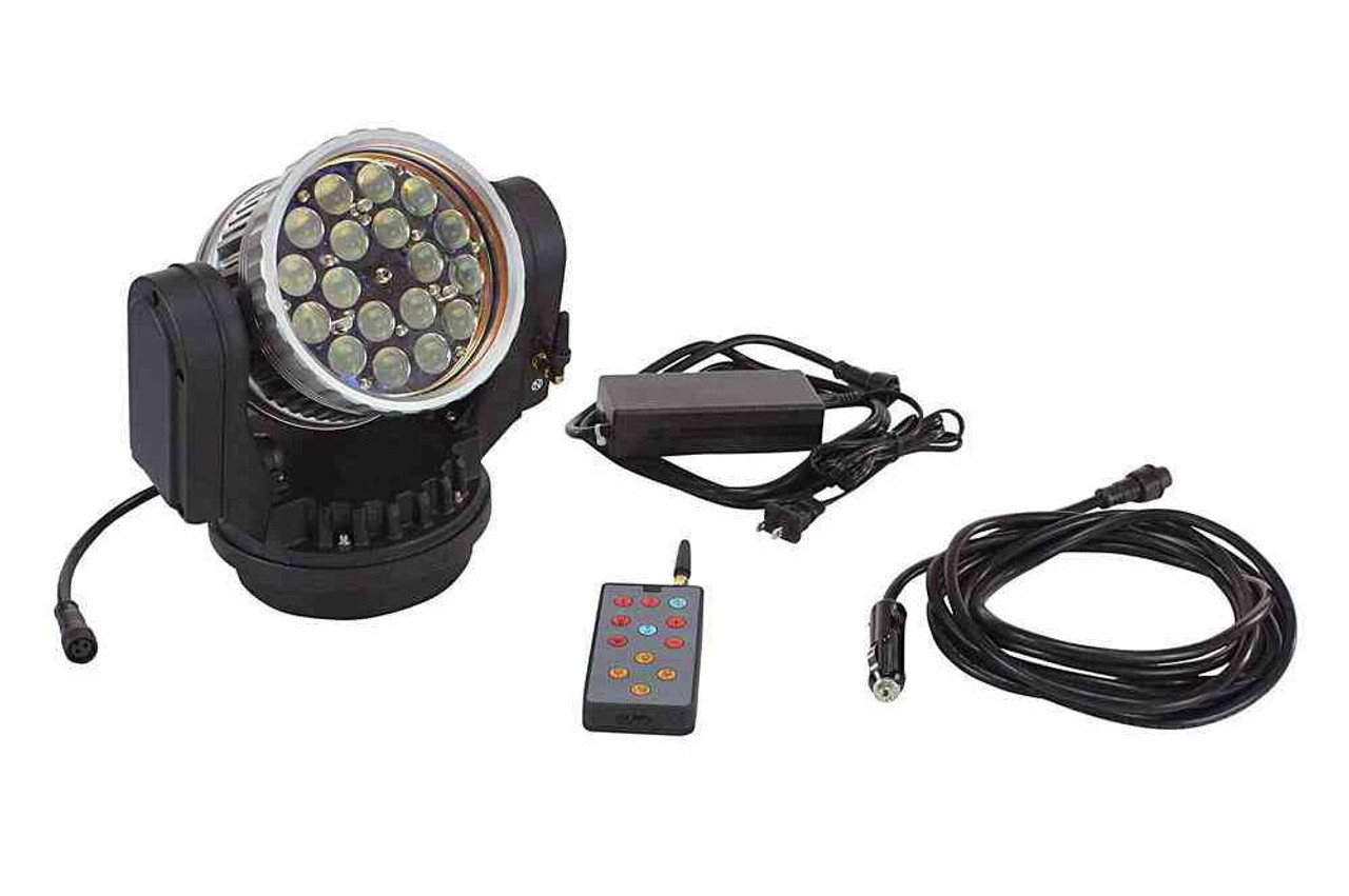 Larson Electronics 40 Wireless Remote Control LED Spotlight - 12 Volt DC or 120-220V AC -