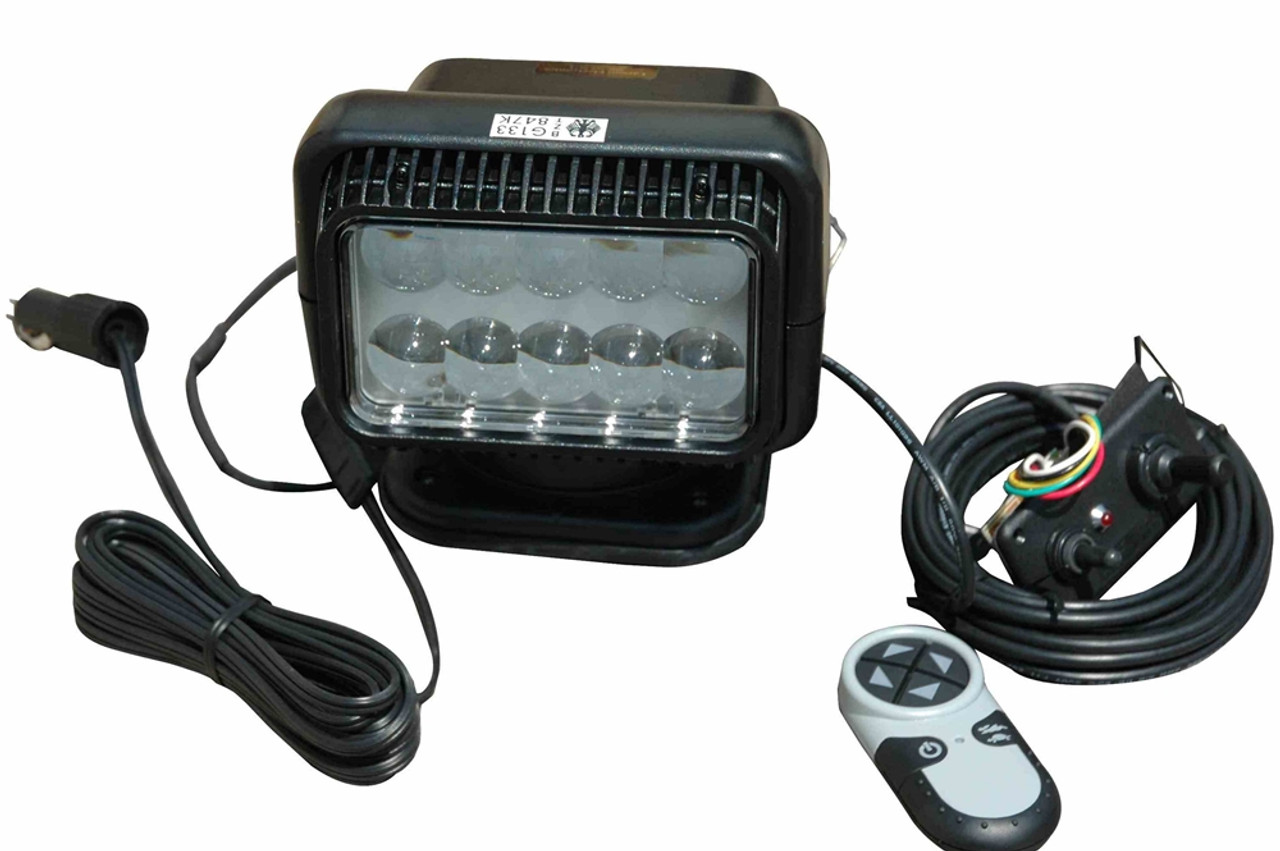 Larson Electronics - 48W LED Remote Control Spotlight - 12-24V DC