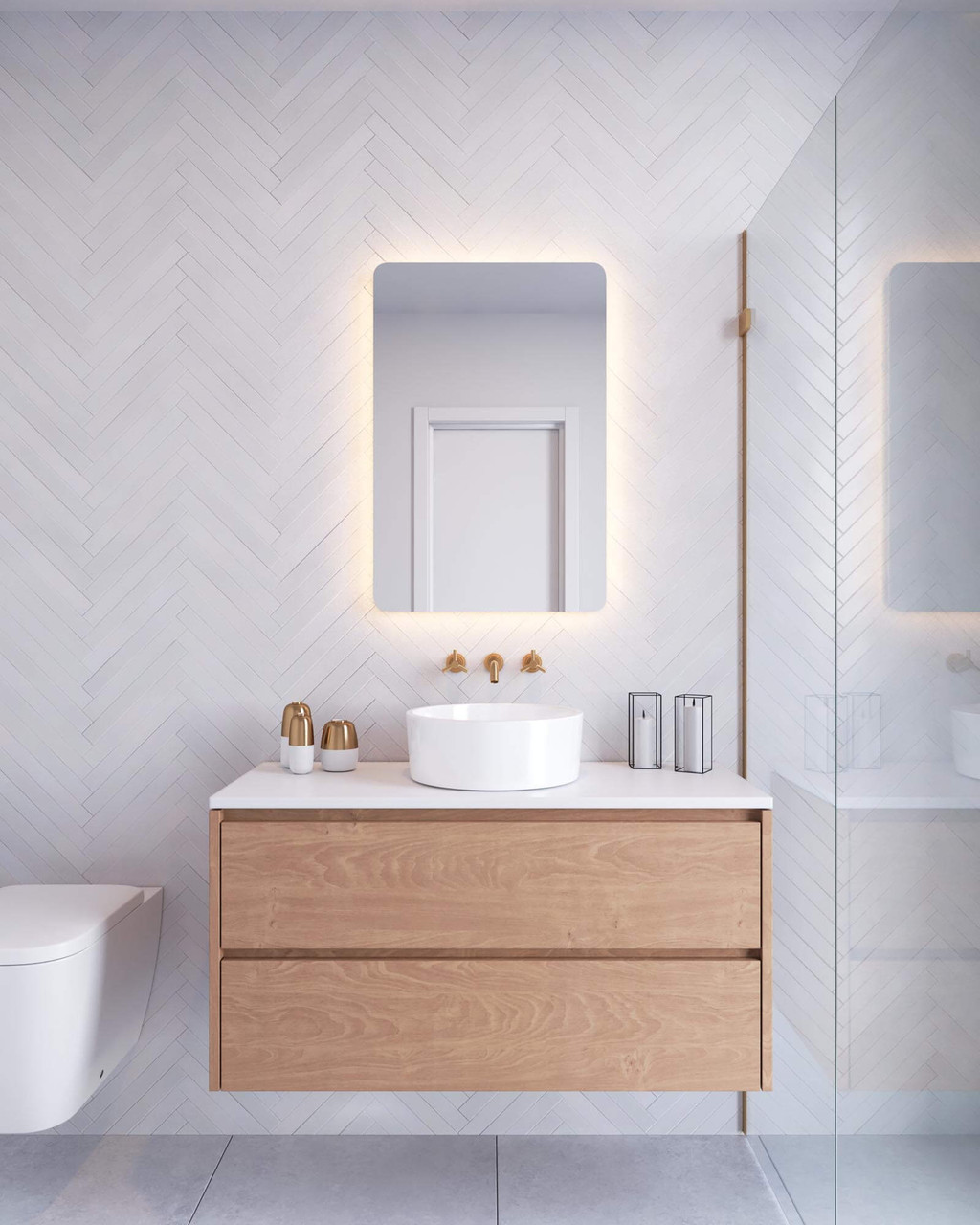 Majestic Mirror & Frame Dean Curve Polished edge mirror with rounded