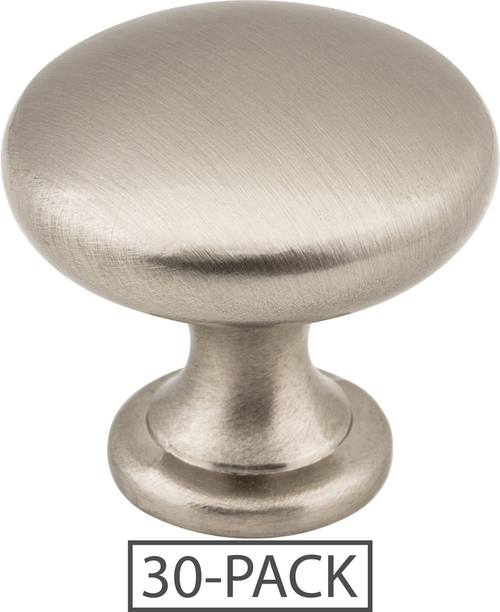 3910-SN-30 - 1-3/16 Inch Diameter Mushroom Cabinet Knob Satin Nickel - Elements