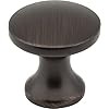 3915-DBAC - 1 Inch Diameter Cabinet Mushroom Knob Brushed Oil Rubbed Bronze - Elements