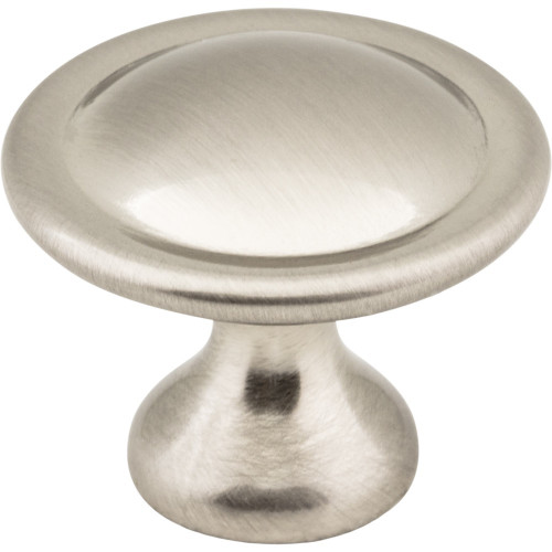 647SN - Watervale 1-1/8 Inch Diameter Mushroom Cabinet Knob Satin Nickel - Elements