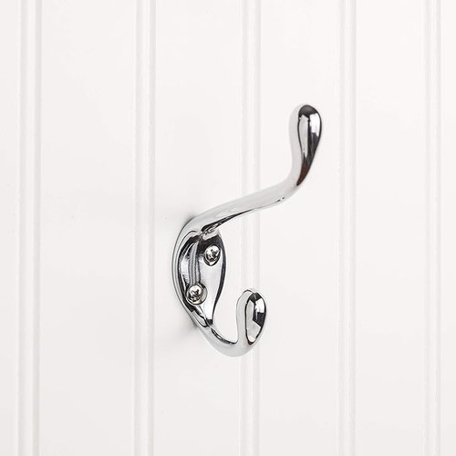 YD40-450PC - 4-1/2" Double Prong Wall Mount Hook Polished Chrome - Elements