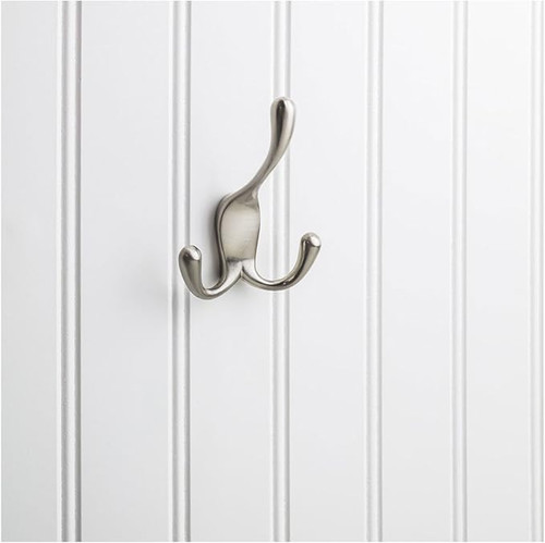 YT40C-400SN - 4" Triple Prong Concealed Mount Wall Hook Satin Nickel - Elements