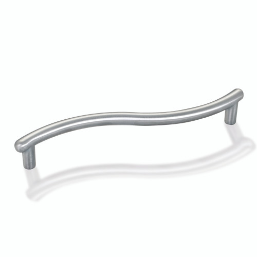 Z205BC - 128mm Center-to-Center Brushed Chrome Wavy Capri Cabinet Pull - Elements