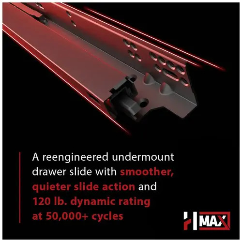 USMAX2-18 - 18" HR MAX Synchronized 120 lb Soft-Close EZ Open Full Extension Undermount Drawer Slide - HR Max