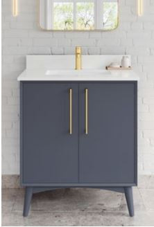 VKITDAS24DWWQR - 24" Dashwood Vanity 2 Doors 2 Drawers White Quartz Finish - Jeffrey Alexander