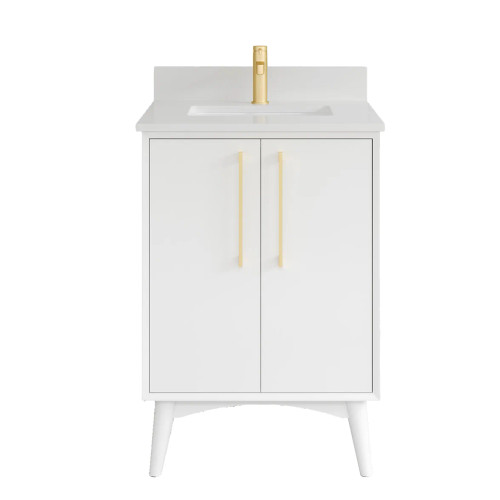 VKITDAS24WHWQR1 - 24 Inch Dashwood Bathroom Vanity Kit White - Jeffrey Alexander