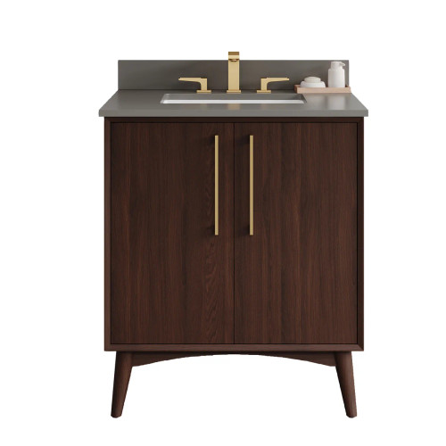 VKITDAS30DWGQR - 30 Inch Dashwood Vanity Kit Dark Walnut Quartz - Jeffrey Alexander