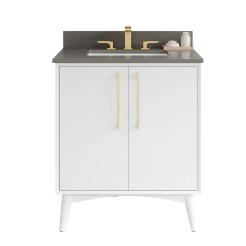 VKITDAS30WHGQR - 30" Dashwood Vanity Kit White Quartz Right - Jeffrey Alexander