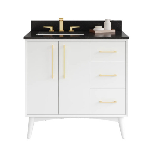 VKITDAS36WHBGR - 36" Dashwood Vanity Kit Left Offset White Hardware Gray - Jeffrey Alexander