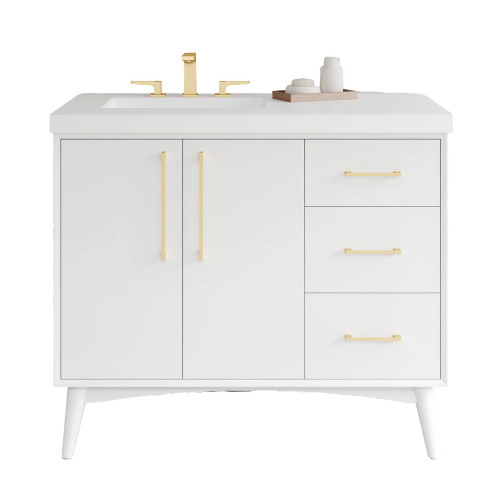 VKITDAS42WHRER - Vanity Kitchen Cabinet Hardware Kit 42 inch White Handle Pulls - Jeffrey Alexander